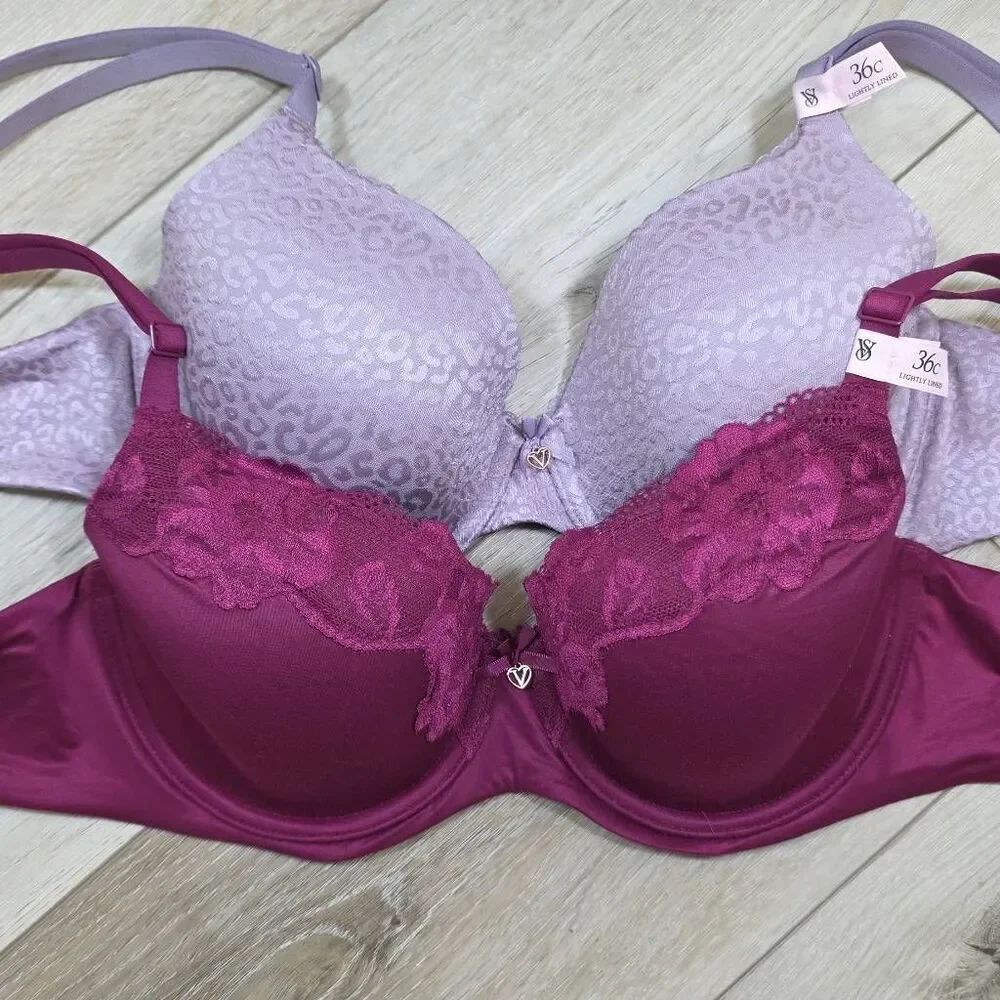 NWT Victoria's Secret Body by Victoria 2 Lightly Lined Demi Bras 36C
